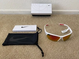 NIKE SKYLON ACE FQ4683 WHITE FRAMES RED ORANGE MIRROR FLASH LENES NEW WITH BOX - Picture 1 of 12