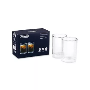 DeLonghi 2 Verres Cold Brew 220ml Double Mur Verre Boissons Fraîches 102mm - Photo 1/5