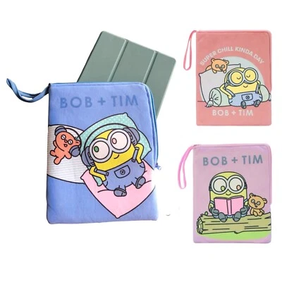 Minion iPad Case Bab & Tim Plush Cover 8.5x11" Licensed Product Gift Blue Pink - Image 1 of 4