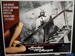 Lobby Card 1971 MURDERS IN THE RUE MORGUE monster holding Christine Kaufmann Poe