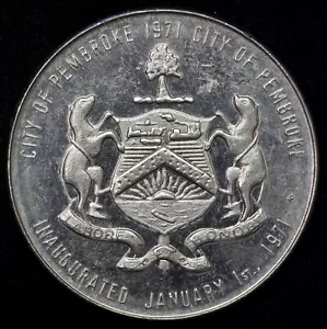 1971 Pembroke, Ontario, Kanada Stadt Gedenkmedaille Nickel 27 mm - Bild 1 von 2