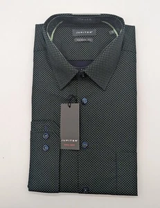 Camicia Jupiter maniche lunghe taglia L 42 colletto blu verde punti regular fit - Foto 1 di 5