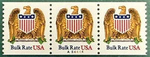 US Scott 2602 Eagle & Shield Bulk Rate, Plate #A54444, Strip of 3, MNH, VF - Picture 1 of 1