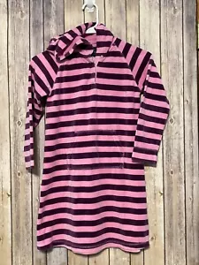 Mini Boden Niñas Terciopelo Rosa Púrpura Flores Vestido 9 10 Mangas Largas Otoño Invierno - Imagen 1 de 3