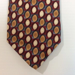 Preswick Moore MENS TIE NECKTIE Silk USA Burgundy Gold Brown BlacK - Picture 1 of 12