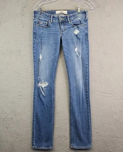 Vintage Y2K Hollister Jeans Womens 3R Medium Wash Distressed Flare 28x30 - Picture 1 of 15