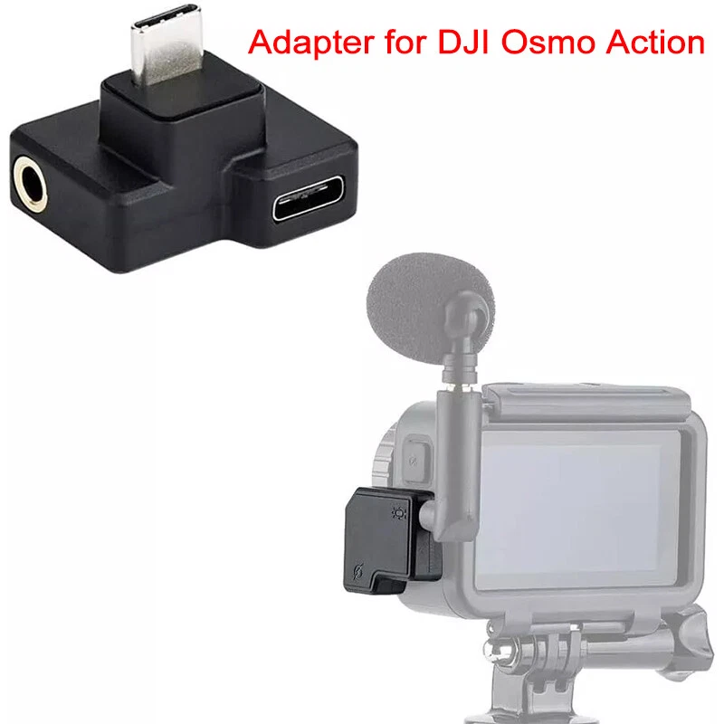 Adaptador USB-C de micrófono de audio de 3,5 mm accesorios para cámara de acción DJI Osmo Foto 1 de 4