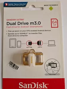 Carte SanDisk Ultra double lecteur 64 Go mémoire lecteur flash pour smartphones Android - Photo 1/3