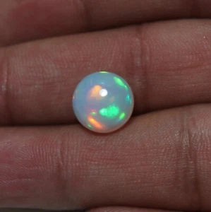Cabujón de ópalo etíope fuego verde rojo natural AAA redondo 11 mm 3,8 quilates - Imagen 1 de 11