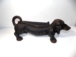 Vintage Gusseisen Dackel Weiner Hund Stiefel Schaber Schuh Türstopper - 6,13 Pfund - Bild 1 von 3