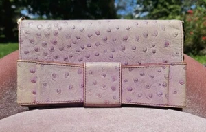 Kate Spade Charm City Ombre Purple Ostrich Shoulder Bag Clutch Celina Bow Rare - Picture 1 of 23