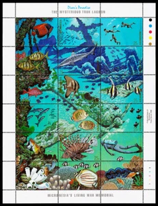 Micronesia Scott 71 Full Sheet - Truk Lagoon (1988) Mint NH VF, CV $9.50 C - Picture 1 of 1