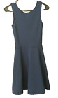 Frenchi Fit & Flare Dress Sz XS Stretch Knit Black/Blue Polka Dot