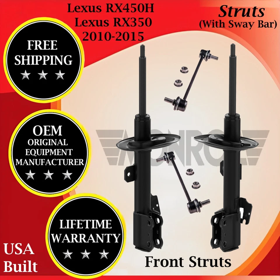 Monroe OEM Front Strut W/ Sway Bar For 2010-2015 Lexus RX350/RX450H Lifetime Wa. - Image 1 of 4