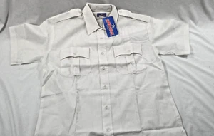 SPIEWAK MENS POLY COTTON POPLIN SHORT SLEEVE DUTY SHIRT WHITE SIZE LG SPDU80 - Picture 1 of 3