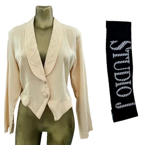 CHAQUETA STUDIO J Vintage Años 80 Soutache Ajustada Mediana - Imagen 1 de 10