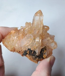 Quartz Crystal Cluster Unpolished With Hematite & Goethite Rough Superb Piece - Picture 1 of 22