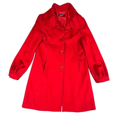 Guess Peacoat Mujer Rojo 60% Lana Chaqueta Doble Pecho Abrigo Foto 1 de 4