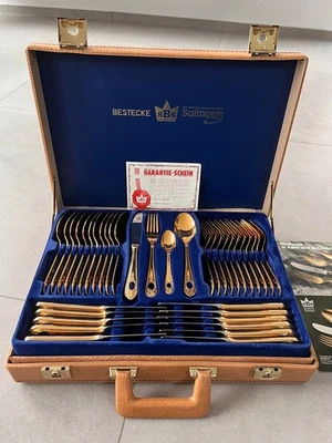 SBS Solingen Toscana de Luxe 1280 L /  23/24 Karat hartvergoldet / 70tlg Besteck - Bild 1 von 4