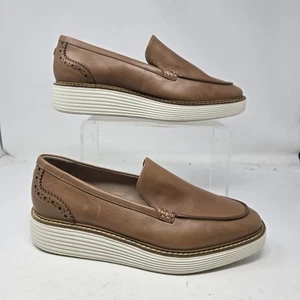 Cole Haan Womens 9.5 Originalgrand Platform Venetian Loafers Pecan Shoes Tan - Picture 1 of 12