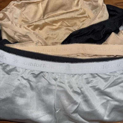 Size 10 Plus Brief Satin Lot 5 Comfort Choice Women Nylon Full Cut Tan Blk Gry - Image 1 of 4