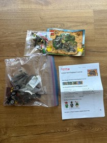 Lego 7414 Elephant Caravan w/cards + Manual, 2 pieces missing Excellent