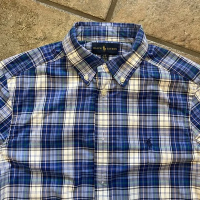 Camisa Polo Ralph Lauren Performance Juvenil Niño 14/16 Azul L/S Abotonada Nylon Foto 1 de 4