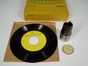 Vintage John Deere Händlerschulung Filmstreifen & 45 Schallplatten für 60er 5010 Traktor - Bild 1 von 5