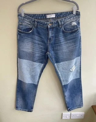 Mango Denim Jeans Size 40 UK 12 Straight Leg Two Tone - Image 1 of 4