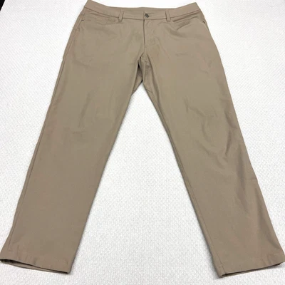 Pantalones Lululemon ABC Para Hombre 36x29 Marrón Warpstreme Rendimiento Atletismo Elastizados Foto 1 de 4