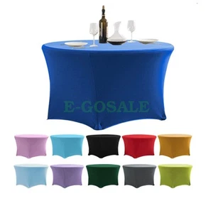 NEW Spandex 4ft ,6ft ,8ft Stretch Fitted Tablecloth Table Cover Wedding Event - Picture 1 of 44