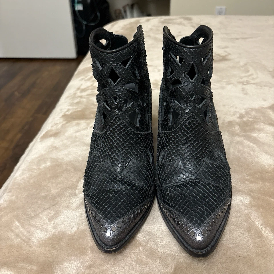 Botas caubói femininas de couro Zadig & Voltaire tamanho 38 EUA 8 - Imagem 1 de 4