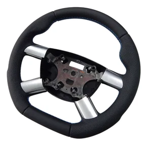Volante NUOVO IN PELLE FORD FOCUS II MK2 2 05-10 C-MAX Kuga MK1 FONDO PIATTO - Picture 1 of 9