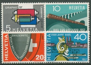 Schweiz 1957 Ereignisse Ausstellungen Gotthard-Bahn 637/40 postfrisch - Picture 1 of 1