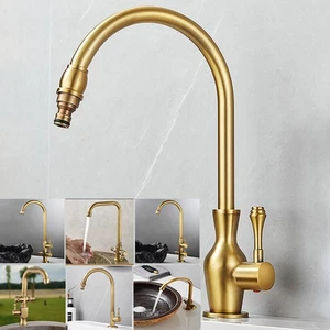 Antique Brass Bathroom Sink Faucet Outdoor Faucet Single Hole Tap Cold Only - Picture 1 of 48