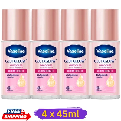 4X 45ml Vaseline Glutaglow Ampoule Serum Roll-On Deodorant Ultra Bright 48 Hours - Image 1 of 4