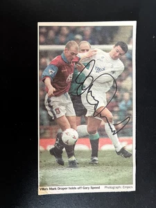 GARY SPEED - LATE GREAT LEEDS & WALES FOOTBALLER - SIGNED NEWSPAPER CLIPPING - Picture 1 of 1