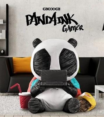 Mighty Jaxx Cacooca PandaInk:Gamer Black White Resin Figure Sofubi Toy H8CM(3in) - Image 1 of 4