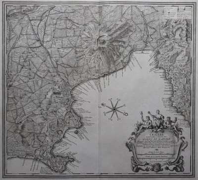 Cratere Maritimo, o Parte Del Golfo di Napoli -Neapel, Vesuv -Gaultier 1754 -Rar - Bild 1 von 4