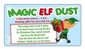 NON Personalised Magic ELF Dust Stickers Seals Christmas Stocking Filler -746 - Picture 1 of 1
