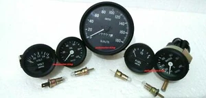 Smiths Replica 52mm Kit- Temp + Oil + Fuel + Amp Gauge+ speedometer100mm black b - Bild 1 von 4