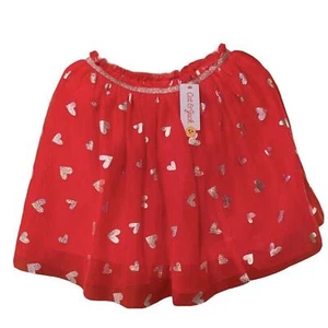 NWT Cat & Jack Wowzer Red Tutu Skirt with Silver Hearts Size XL 14-16 - Picture 1 of 9