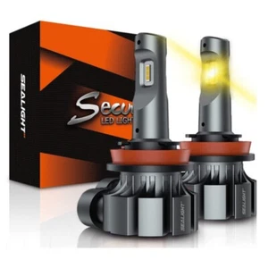 SEALIGHT H11 LED Fog Light Bulbs DRL 3000K H8 H16 H11 Yellow Fog Lights Bulbs - Picture 1 of 12