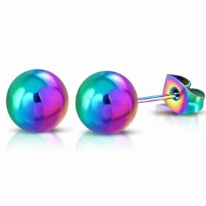4MM Ball Bead Rose Gold Silver Blue Surgical Steel Ear Cartilage Studs Earrings - Picture 1 of 51