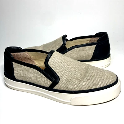 M GEMI The Gina Womens  40 9 Leather Canvas Sneakers Loafers Slip on Italy - Image 1 of 4