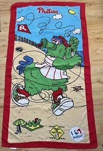 PHILADELPHIA PHILLIES PHILLIE PHANATIC SEPTA STADIUM GIVEAWAY SGA BEACH TOWEL - Picture 1 of 3