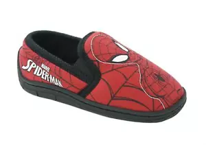 Childs Boys Girls Kids Red and Black Marvel Ultimate Spiderman Slippers - Picture 1 of 2