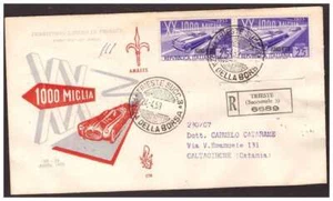 TRIESTE FDC VENETIA CLUB 1953 - MILLE MIGLIA VIAGGIATA RACC. - Imagen 1 de 1