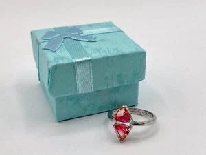 Bomb Party Ring RBP2186 Girl Boss Unicorn Pink Bi Color Tourmaline Sz 6 Rhodium - Picture 1 of 6