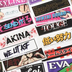 50Pcs JDM Racing Car Anime Graffiti Stickers Lot Bomb Vinyl Laptop Luggage Decal